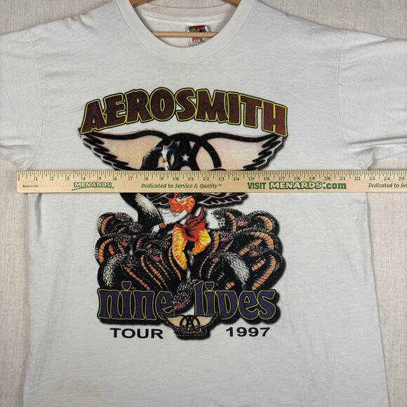 Vintage Aerosmith Nine Lives 1997 Tour XL Band Tee - Picture 8 of 9